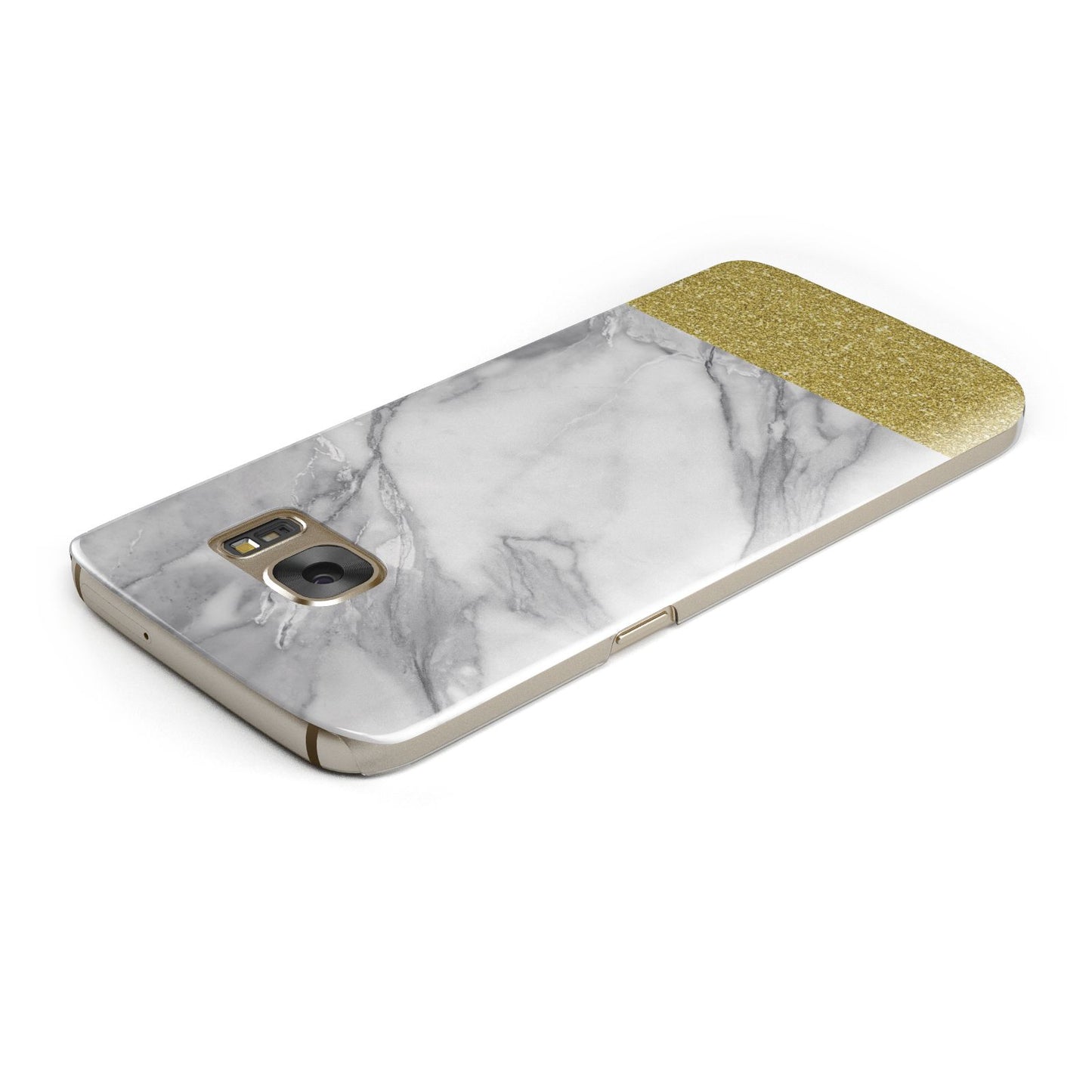 Marble Grey White Gold Samsung Galaxy Case Top Cutout
