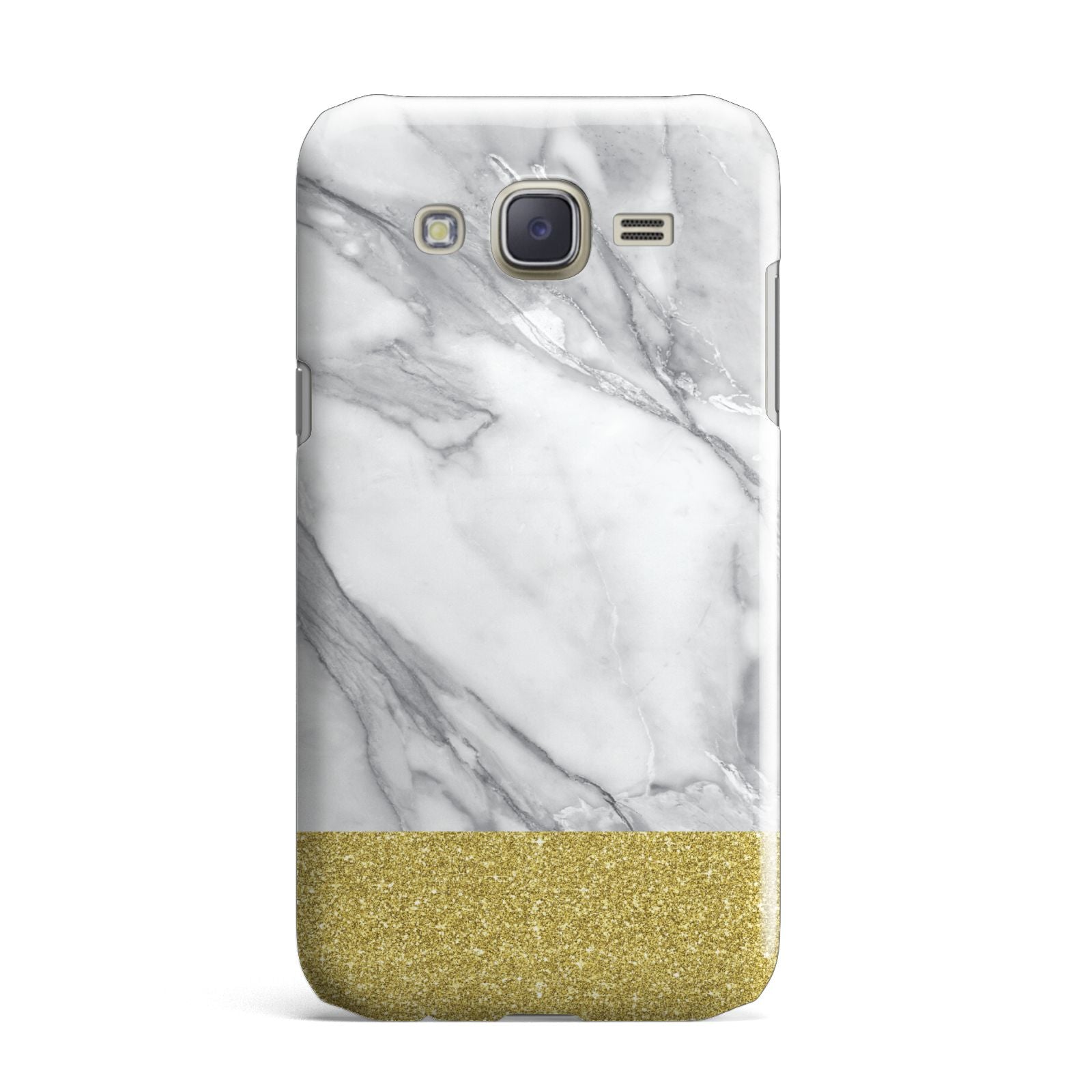 Marble Grey White Gold Samsung Galaxy J7 Case