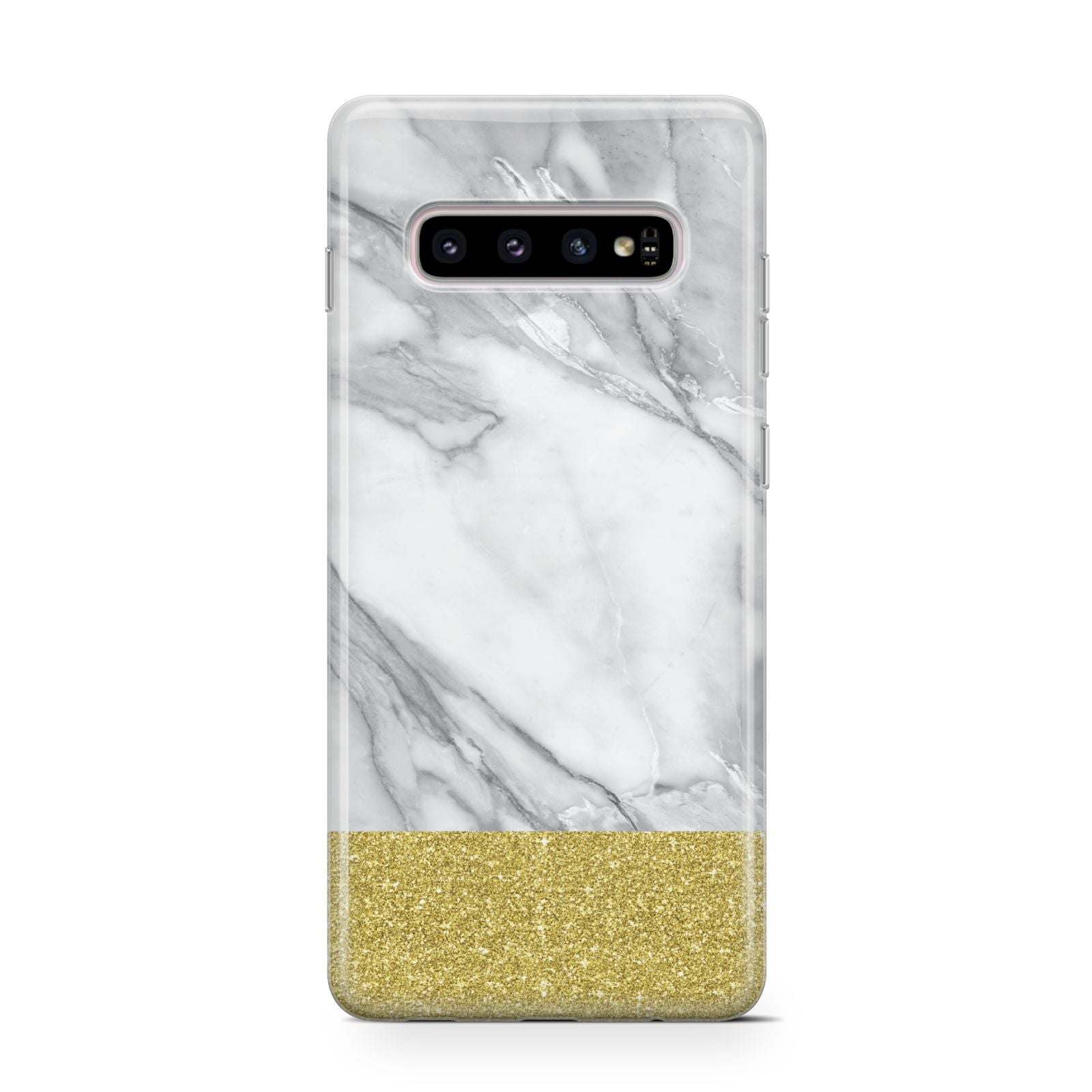 Marble Grey White Gold Samsung Galaxy S10 Case