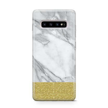 Marble Grey White Gold Samsung Galaxy S10 Case