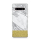 Marble Grey White Gold Samsung Galaxy S10 Plus Case