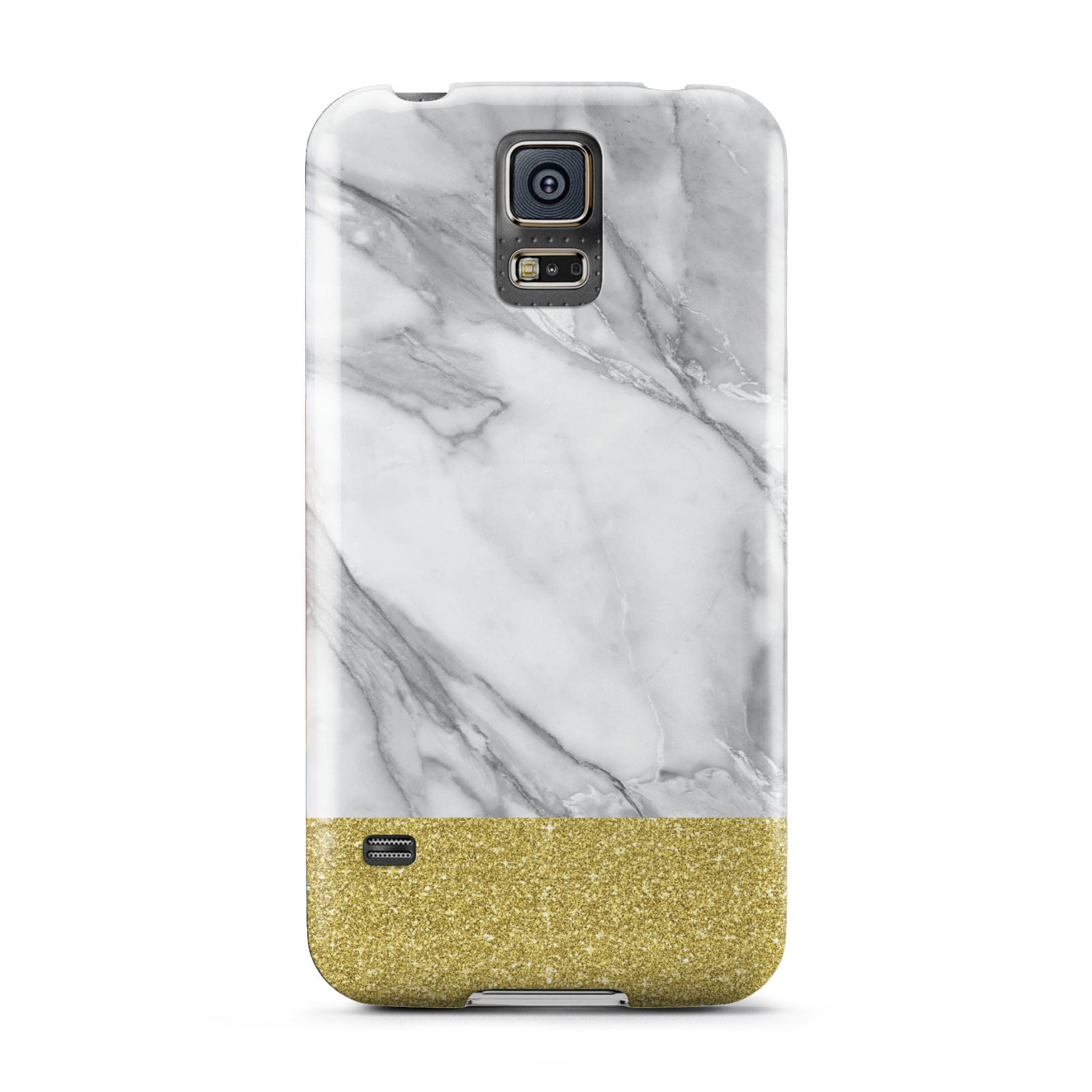 Marble Grey White Gold Samsung Galaxy S5 Case