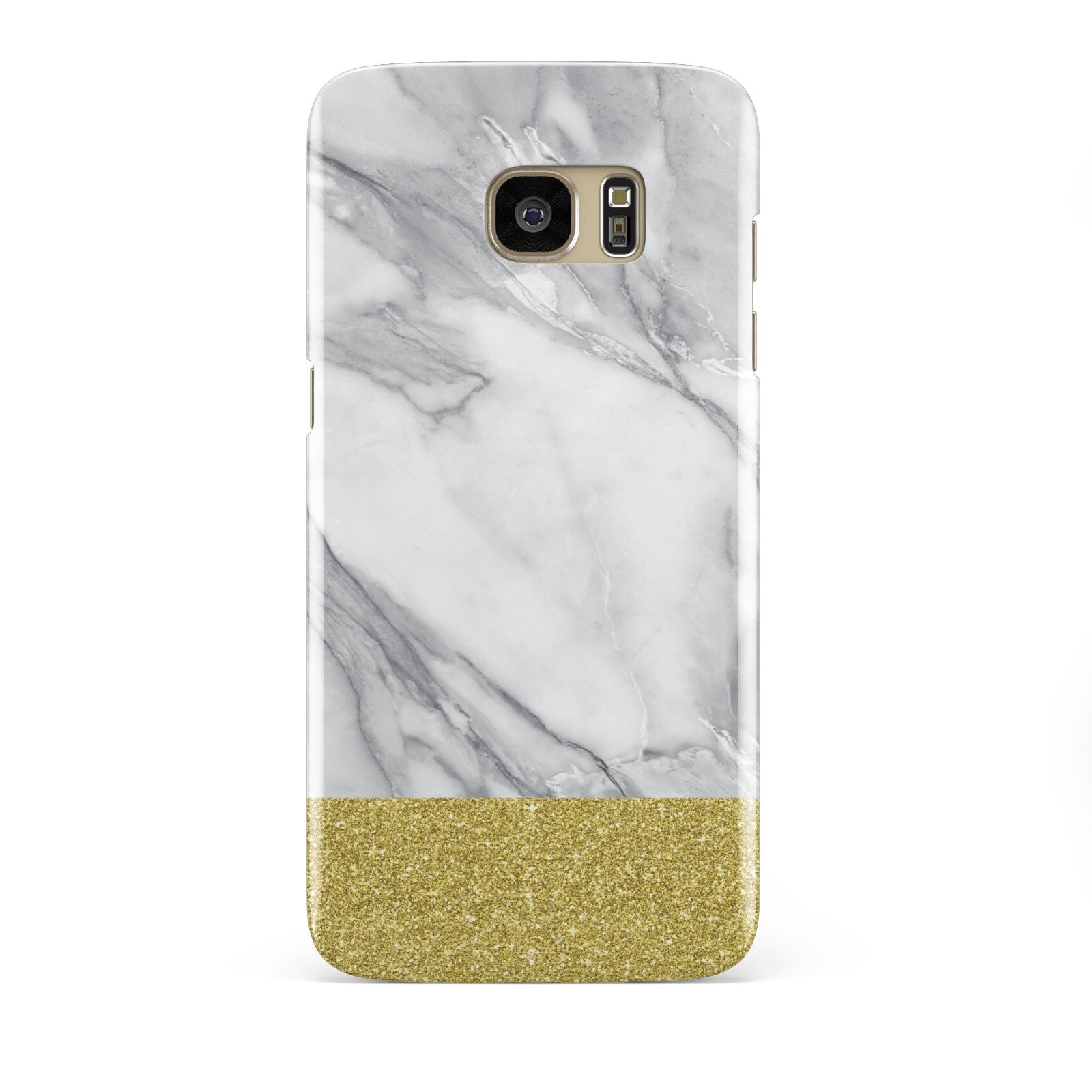 Marble Grey White Gold Samsung Galaxy S7 Edge Case