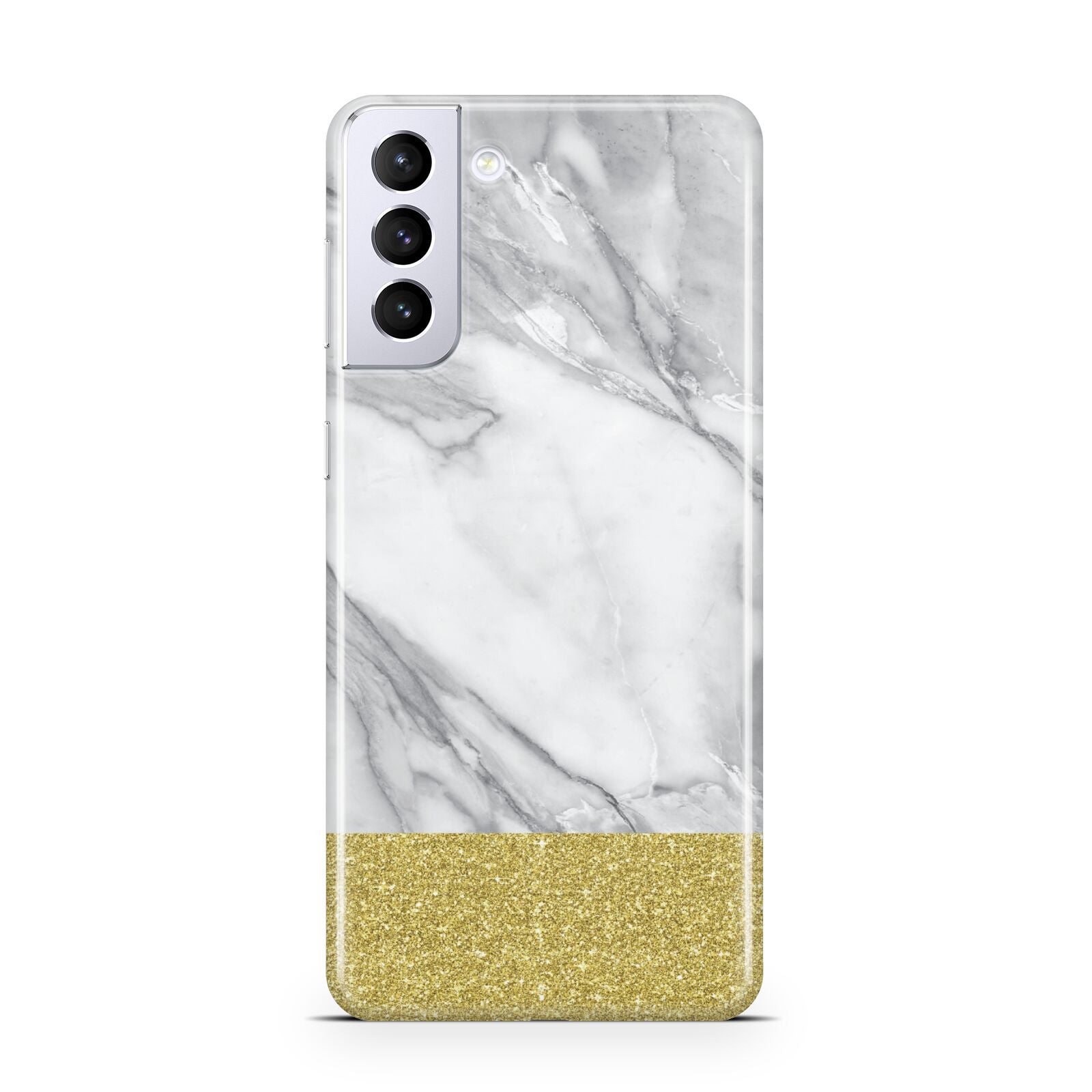 Marble Grey White Gold Samsung S21 Plus Phone Case