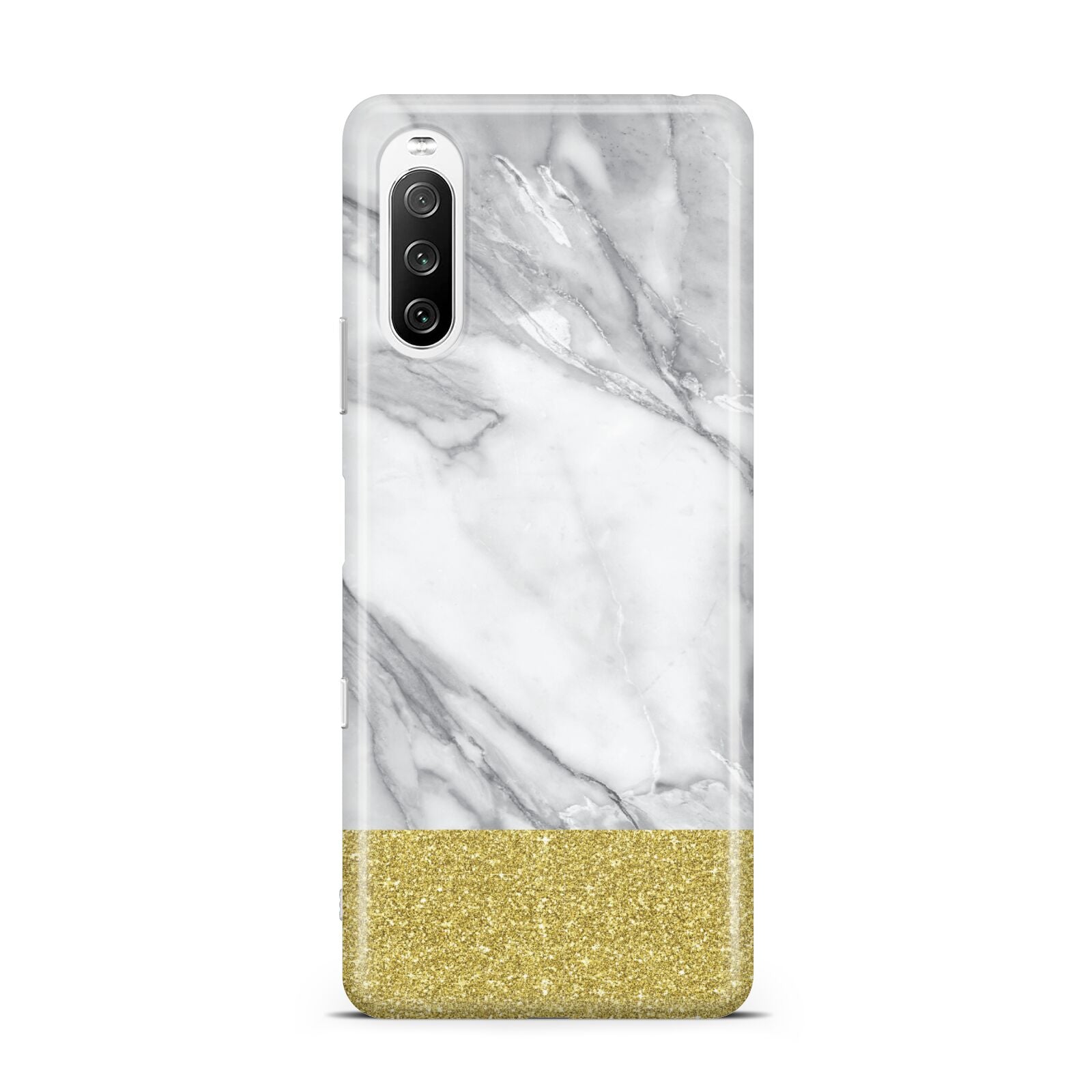 Marble Grey White Gold Sony Xperia 10 III Case