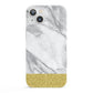 Marble Grey White Gold iPhone 13 Full Wrap 3D Snap Case