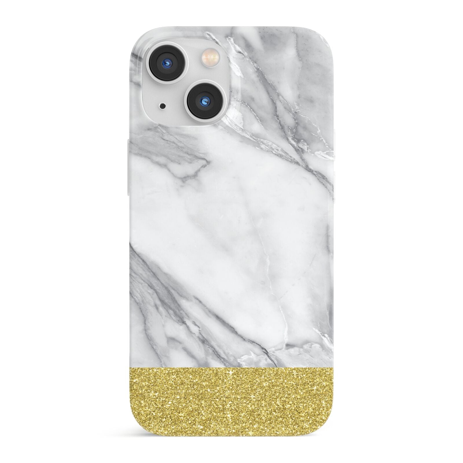 Marble Grey White Gold iPhone 13 Mini Full Wrap 3D Snap Case