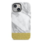 Marble Grey White Gold iPhone 13 Mini Full Wrap 3D Tough Case