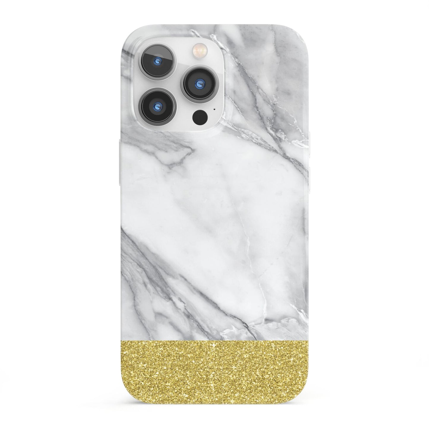 Marble Grey White Gold iPhone 13 Pro Full Wrap 3D Snap Case