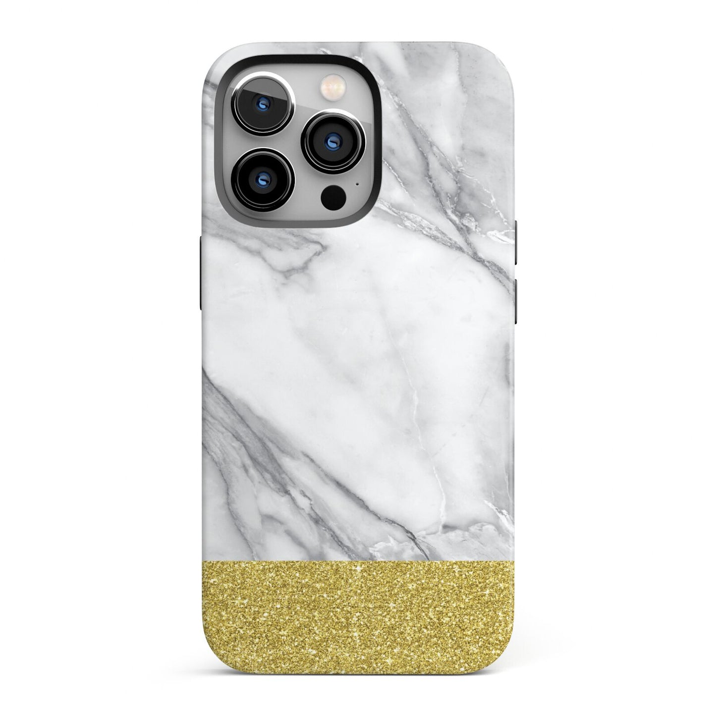 Marble Grey White Gold iPhone 13 Pro Full Wrap 3D Tough Case