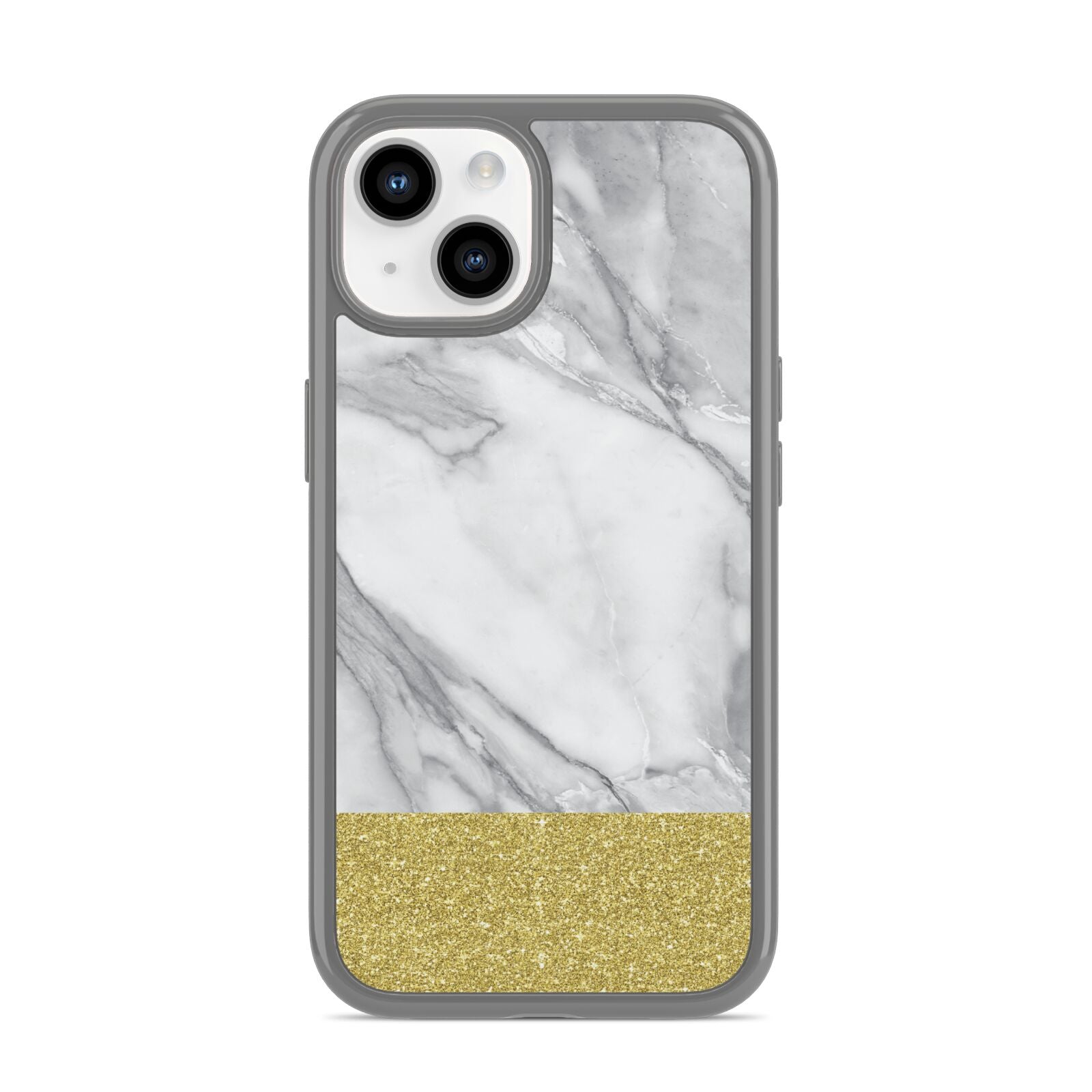 Marble Grey White Gold iPhone 14 Clear Tough Case Starlight
