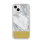 Marble Grey White Gold iPhone 14 Plus Glitter Tough Case Starlight