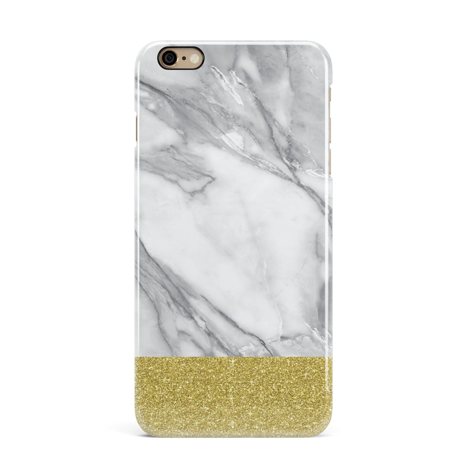 Marble Grey White Gold iPhone 6 Plus 3D Snap Case on Gold Phone