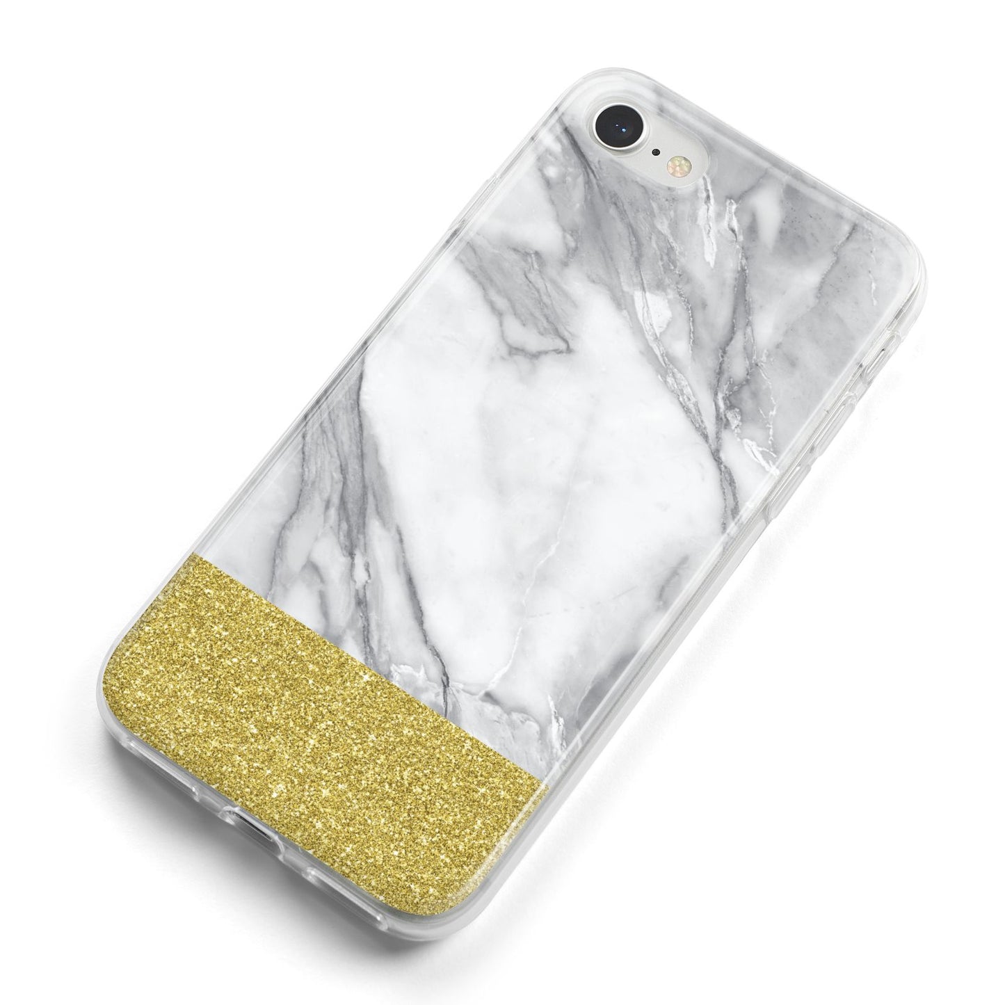 Marble Grey White Gold iPhone 8 Bumper Case on Silver iPhone Alternative Image