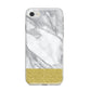 Marble Grey White Gold iPhone 8 Bumper Case on Silver iPhone