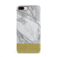 Marble Grey White Gold iPhone 8 Plus 3D Snap Case on Gold Phone