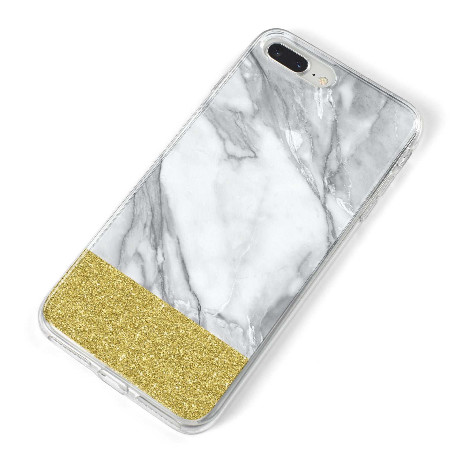 Marble Grey White Gold iPhone 8 Plus Bumper Case on Silver iPhone Alternative Image