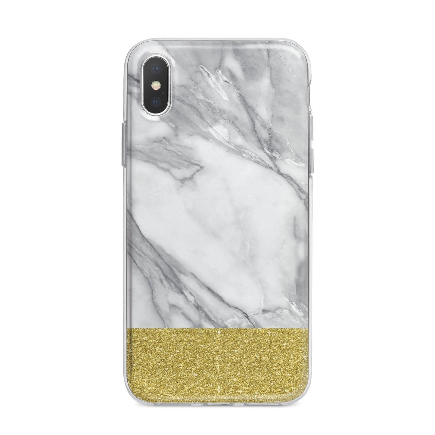 Marble Grey White Gold iPhone X Bumper Case on Silver iPhone Alternative Image 1