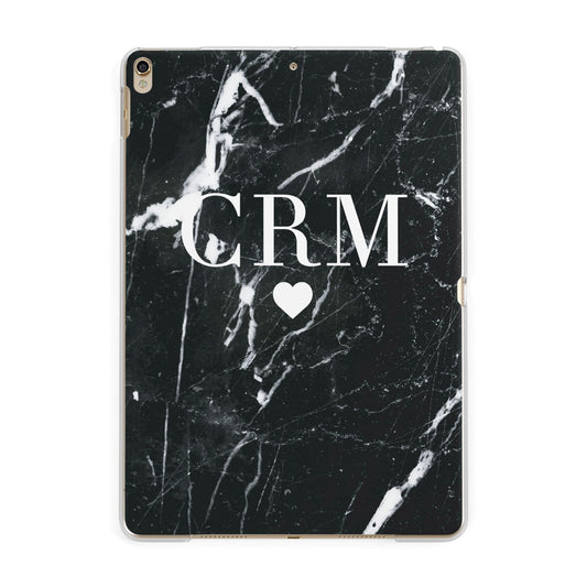 Marble Heart Initials Personalised Apple iPad Gold Case
