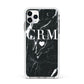 Marble Heart Initials Personalised Apple iPhone 11 Pro Max in Silver with White Impact Case