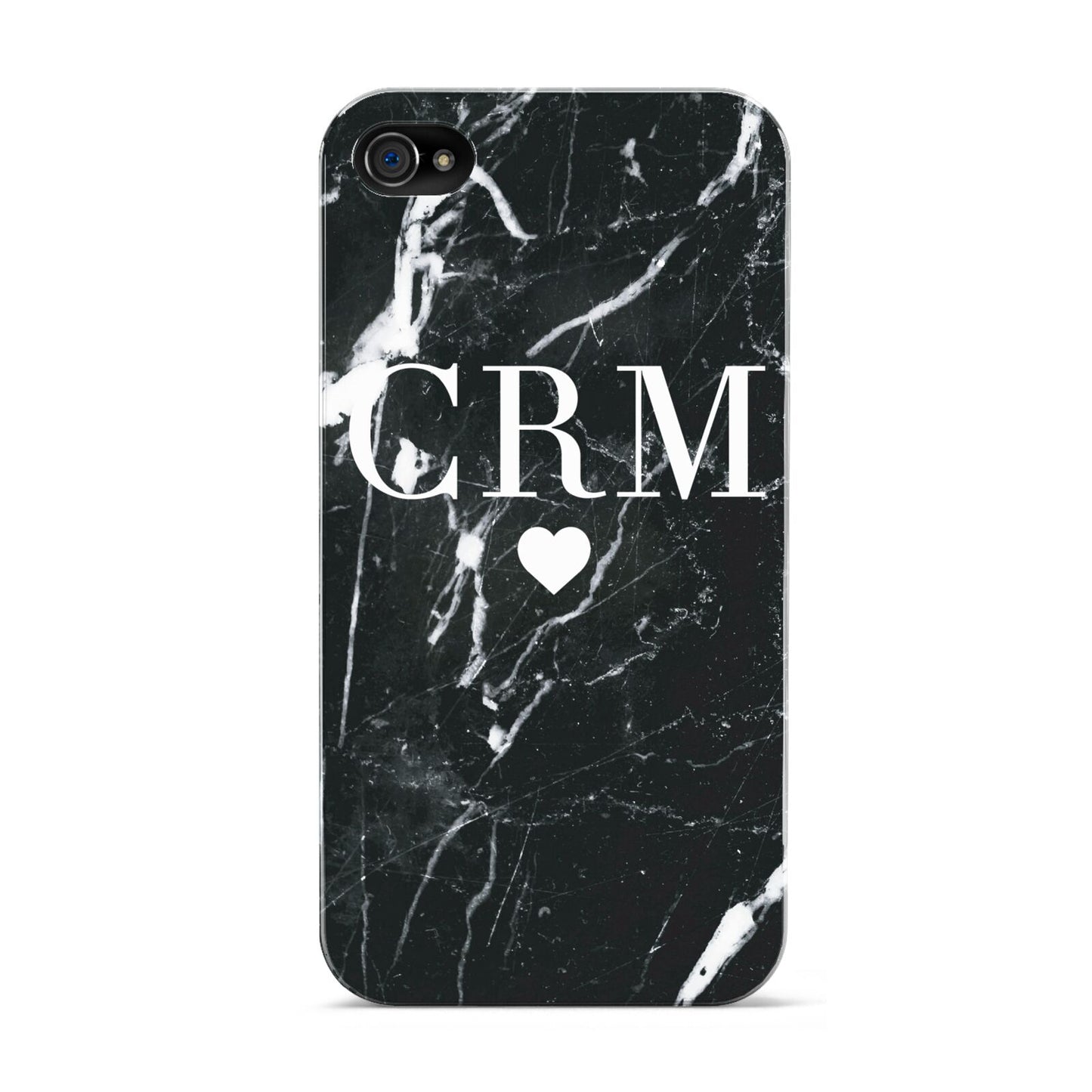 Marble Heart Initials Personalised Apple iPhone 4s Case