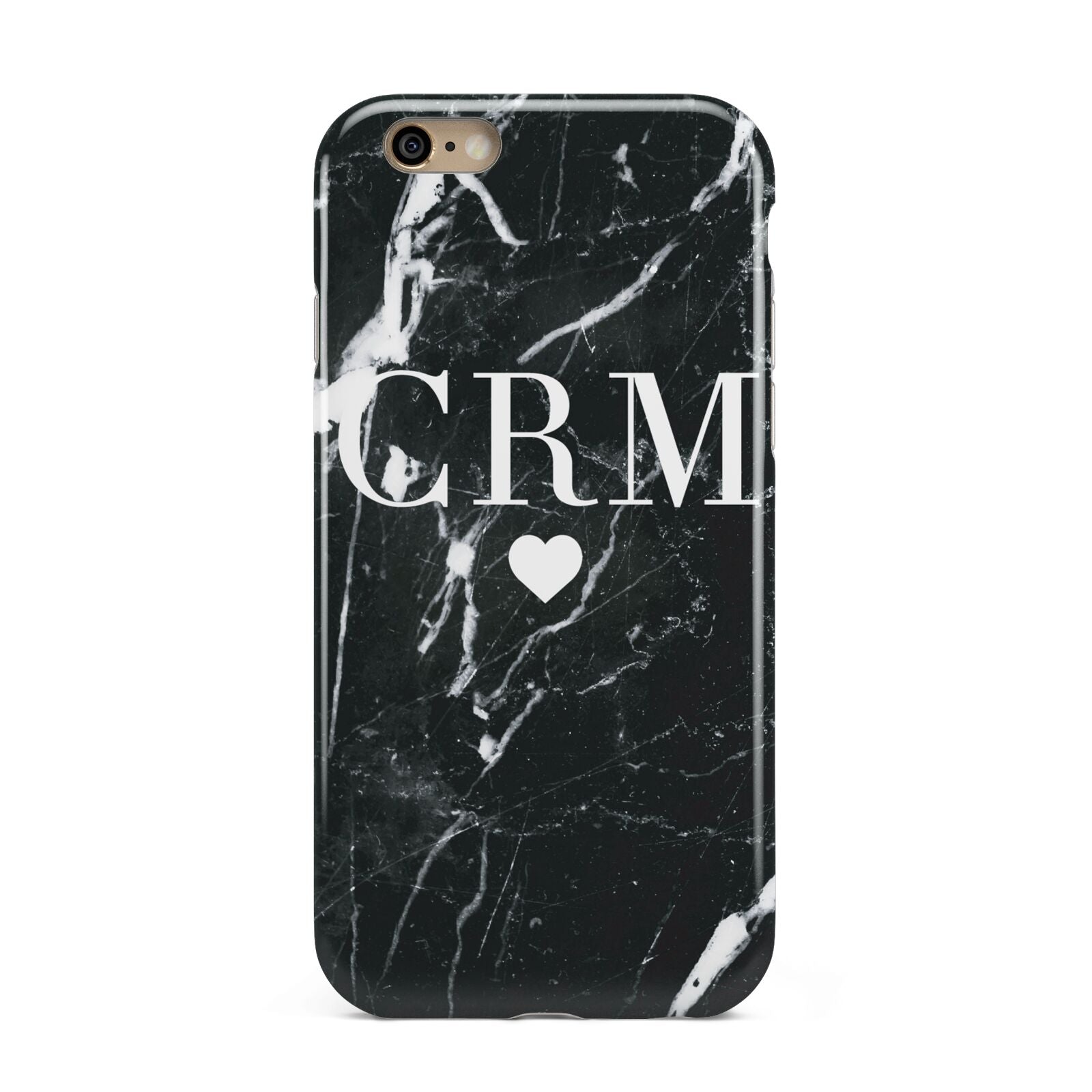 Marble Heart Initials Personalised Apple iPhone 6 3D Tough Case