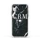 Marble Heart Initials Personalised Apple iPhone XR Impact Case White Edge on Silver Phone