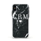 Marble Heart Initials Personalised Apple iPhone Xs Impact Case White Edge on Black Phone