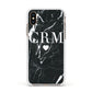 Marble Heart Initials Personalised Apple iPhone Xs Impact Case White Edge on Gold Phone