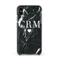 Marble Heart Initials Personalised Apple iPhone Xs Max Impact Case Black Edge on Black Phone