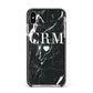 Marble Heart Initials Personalised Apple iPhone Xs Max Impact Case Black Edge on Gold Phone
