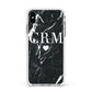 Marble Heart Initials Personalised Apple iPhone Xs Max Impact Case White Edge on Silver Phone