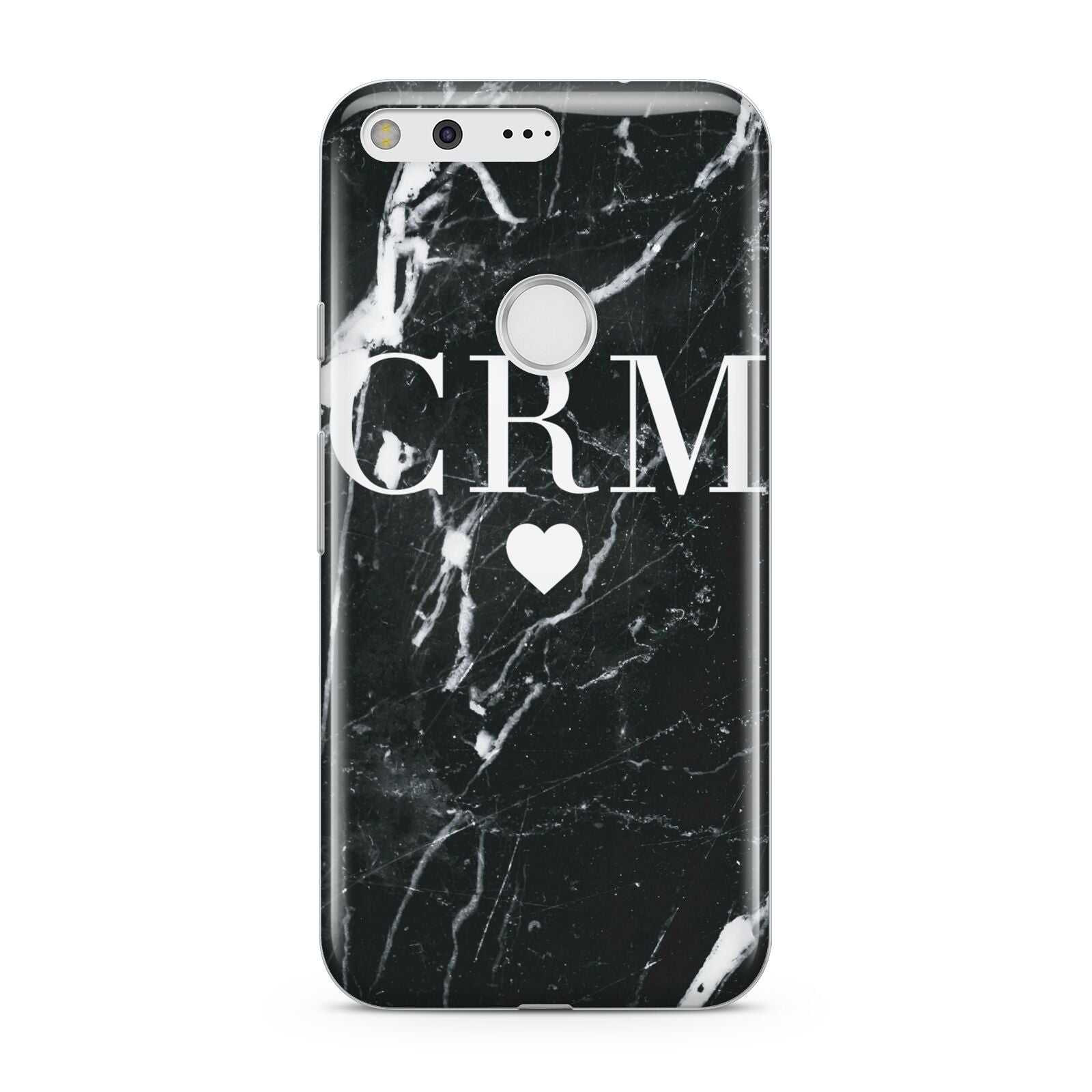 Marble Heart Initials Personalised Google Pixel Case