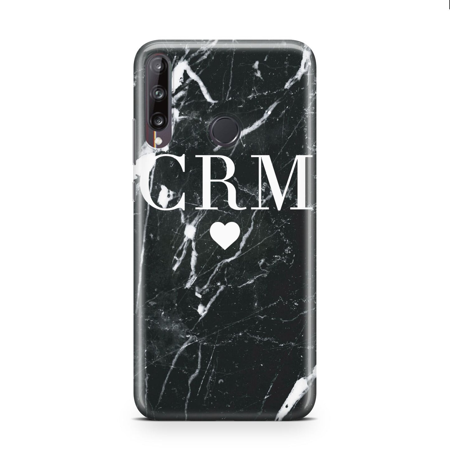 Marble Heart Initials Personalised Huawei P40 Lite E Phone Case