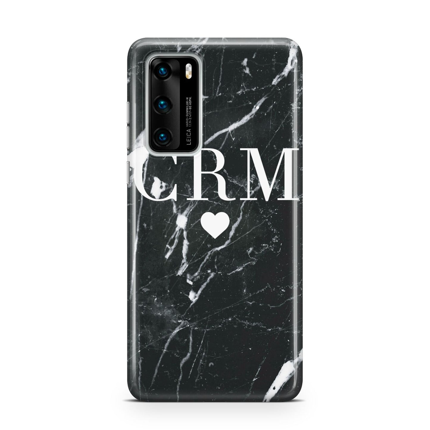 Marble Heart Initials Personalised Huawei P40 Phone Case