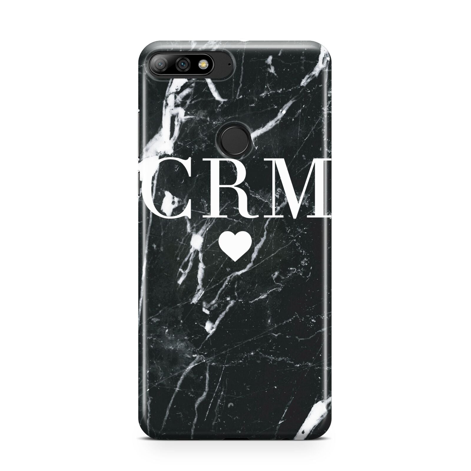 Marble Heart Initials Personalised Huawei Y7 2018