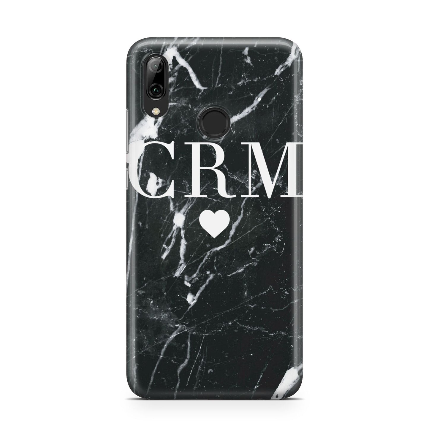 Marble Heart Initials Personalised Huawei Y7 2019