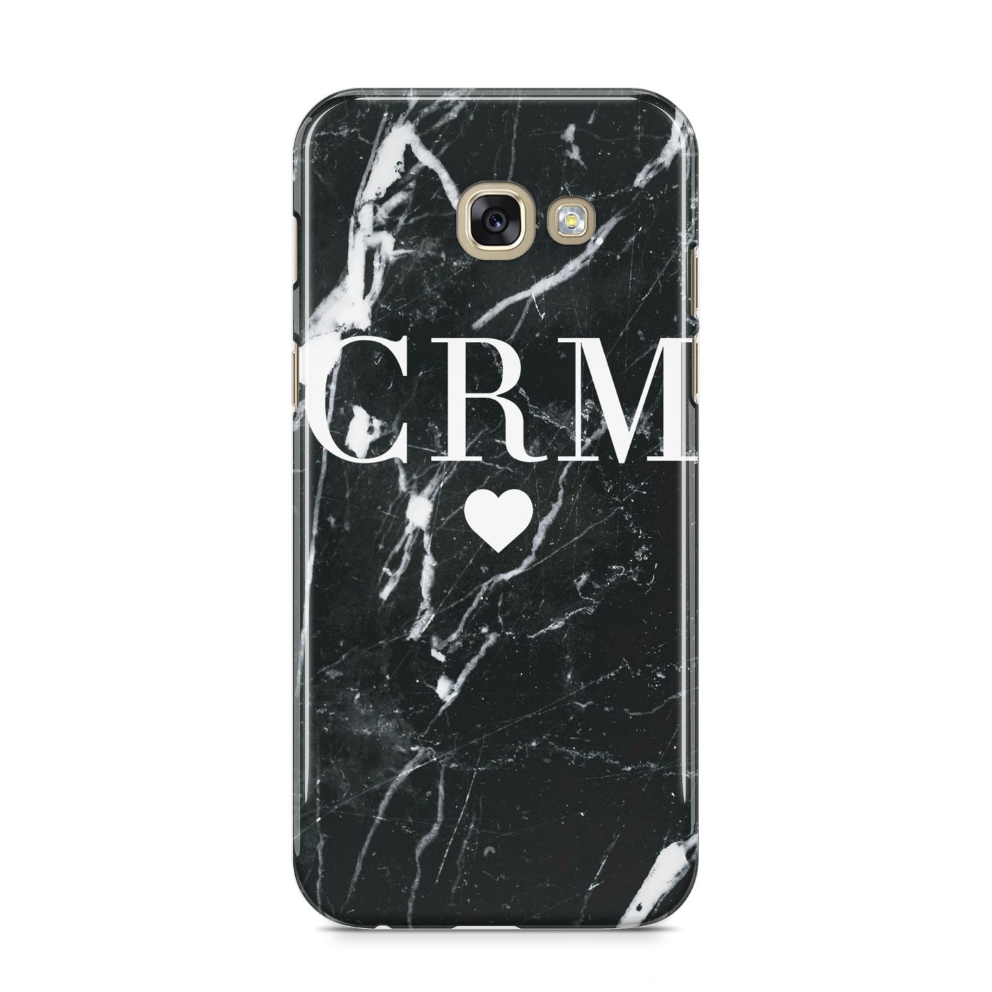 Marble Heart Initials Personalised Samsung Galaxy A5 2017 Case on gold phone