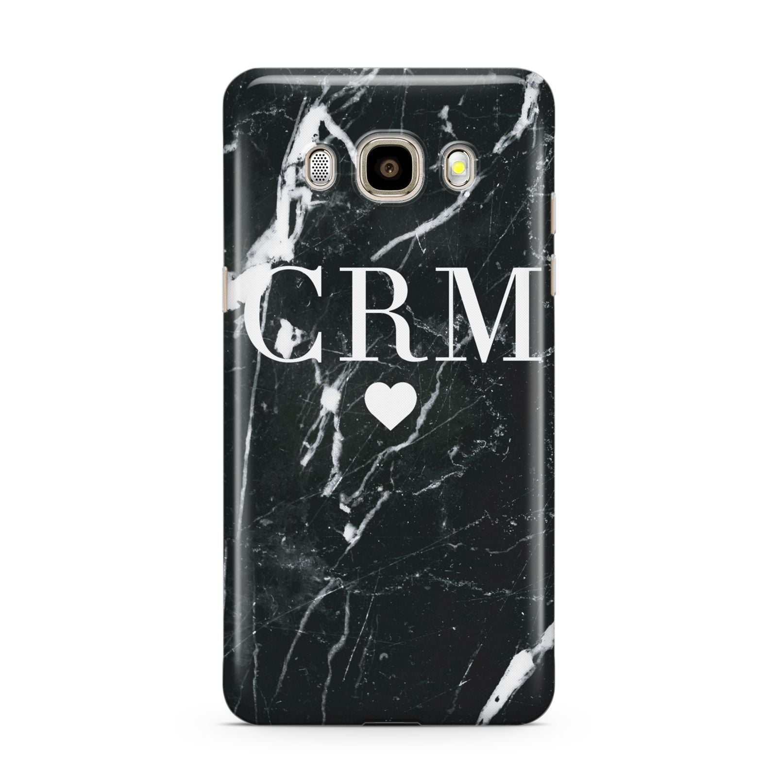 Marble Heart Initials Personalised Samsung Galaxy J7 2016 Case on gold phone