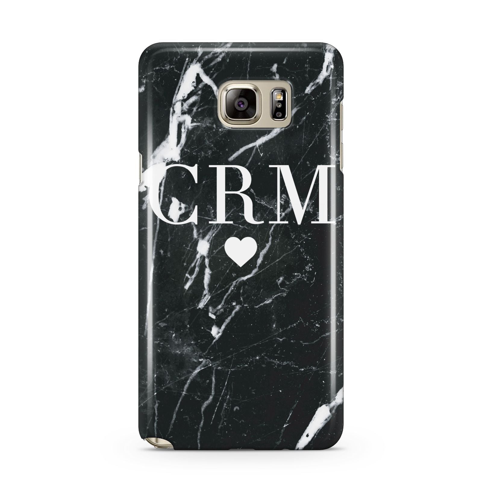 Marble Heart Initials Personalised Samsung Galaxy Note 5 Case