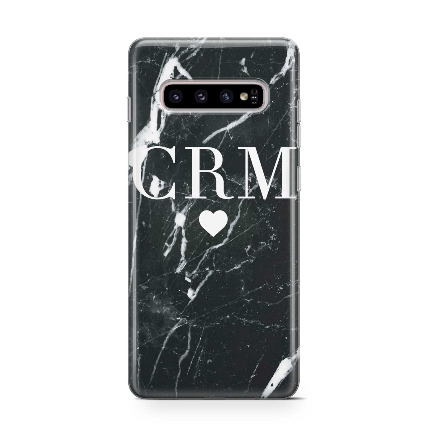 Marble Heart Initials Personalised Samsung Galaxy S10 Case