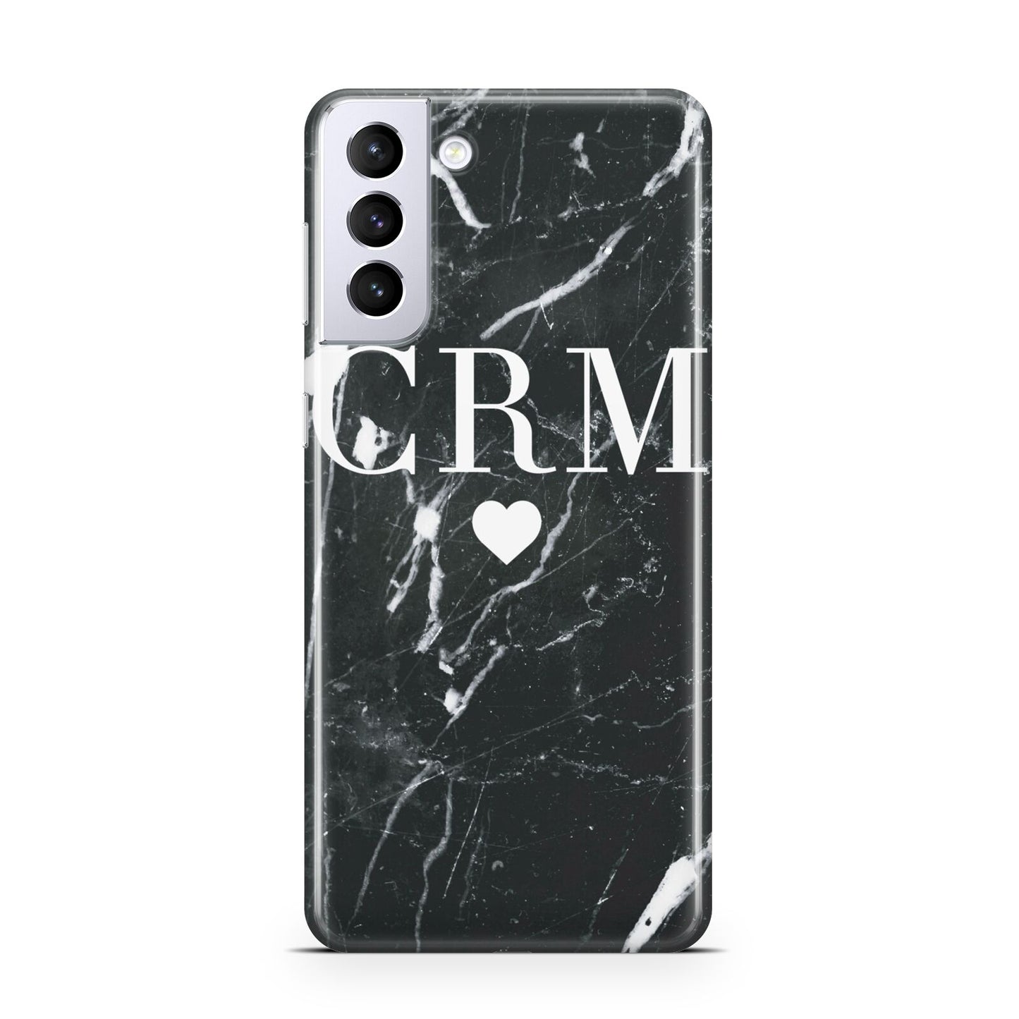 Marble Heart Initials Personalised Samsung S21 Plus Phone Case