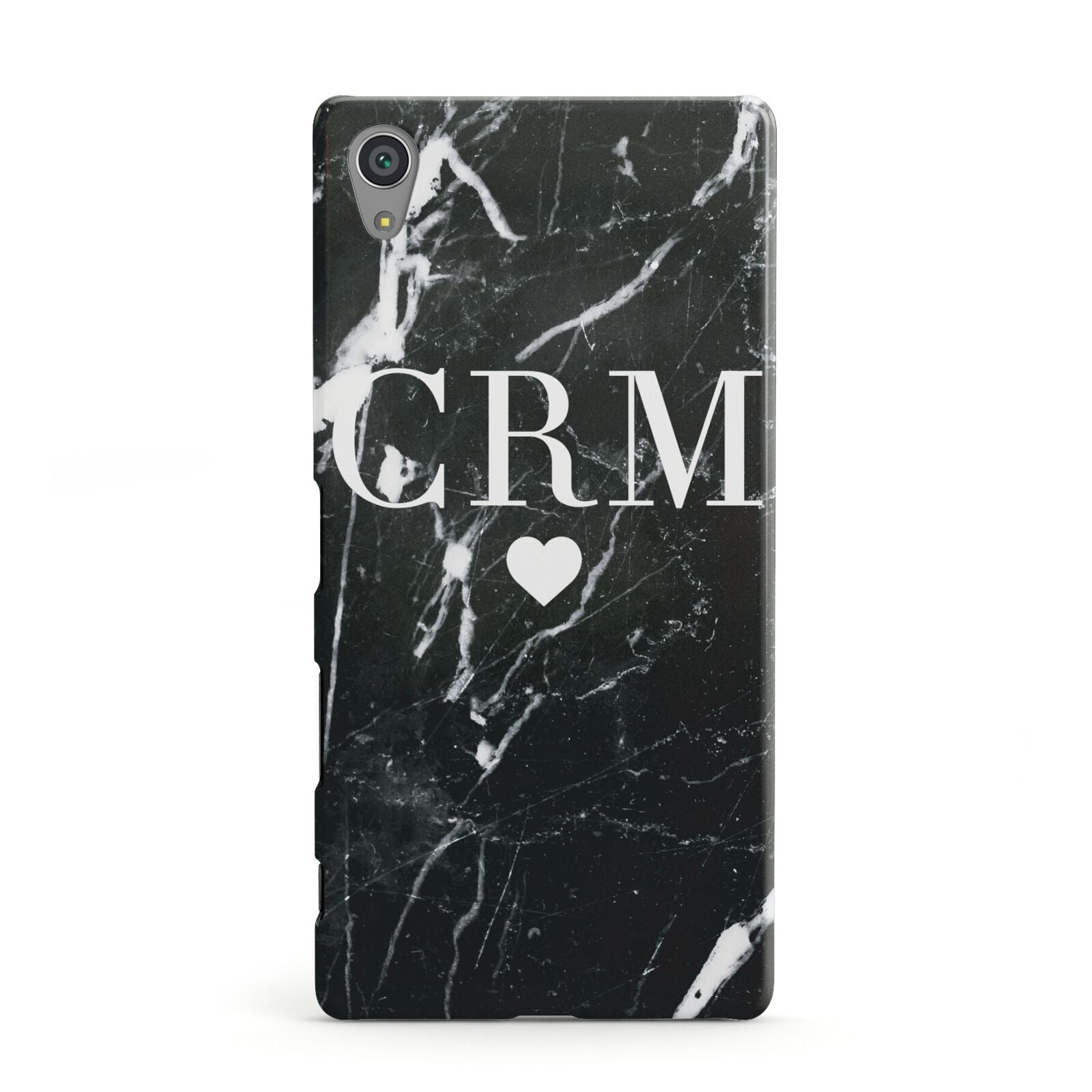 Marble Heart Initials Personalised Sony Xperia Case