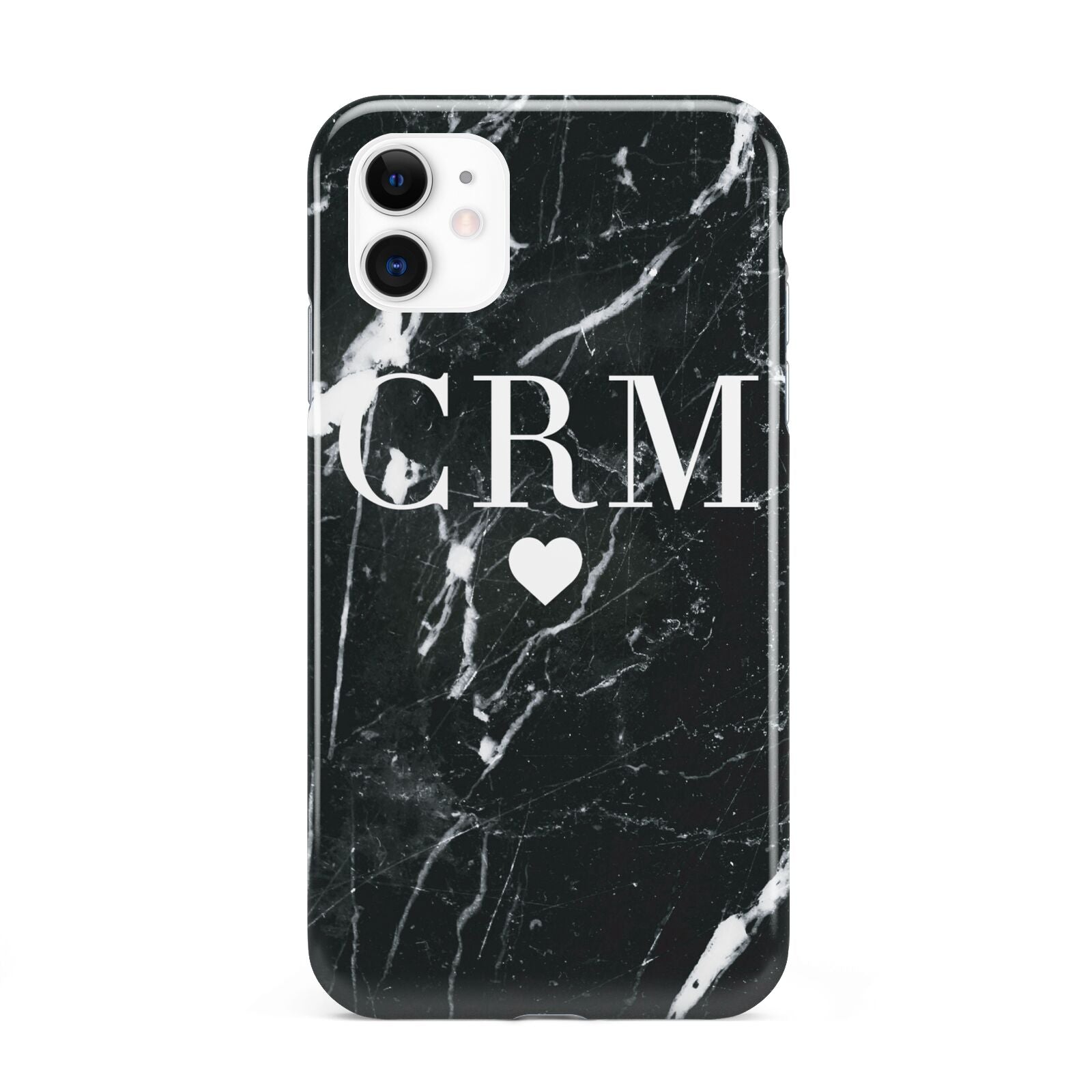 Marble Heart Initials Personalised iPhone 11 3D Tough Case