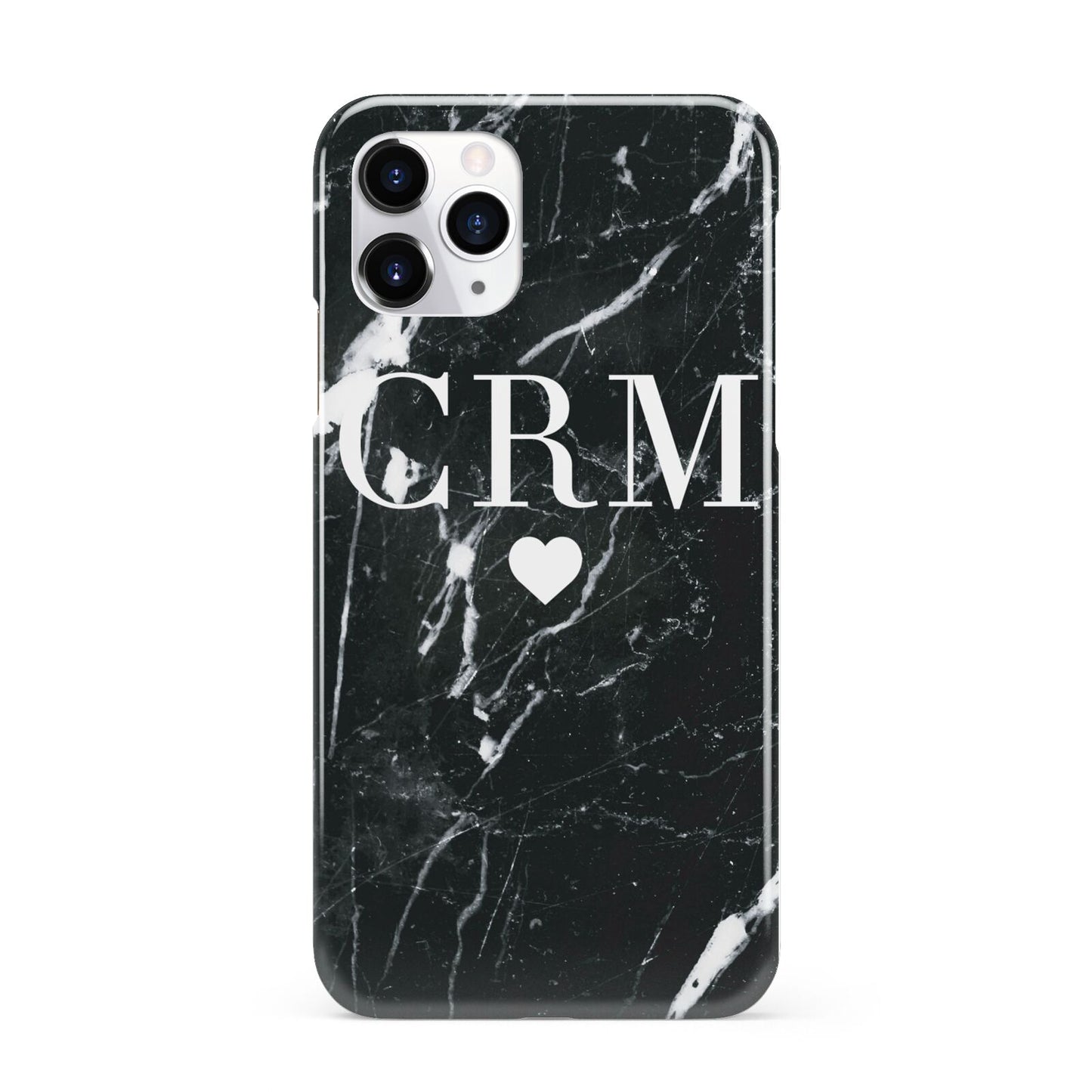 Marble Heart Initials Personalised iPhone 11 Pro 3D Snap Case