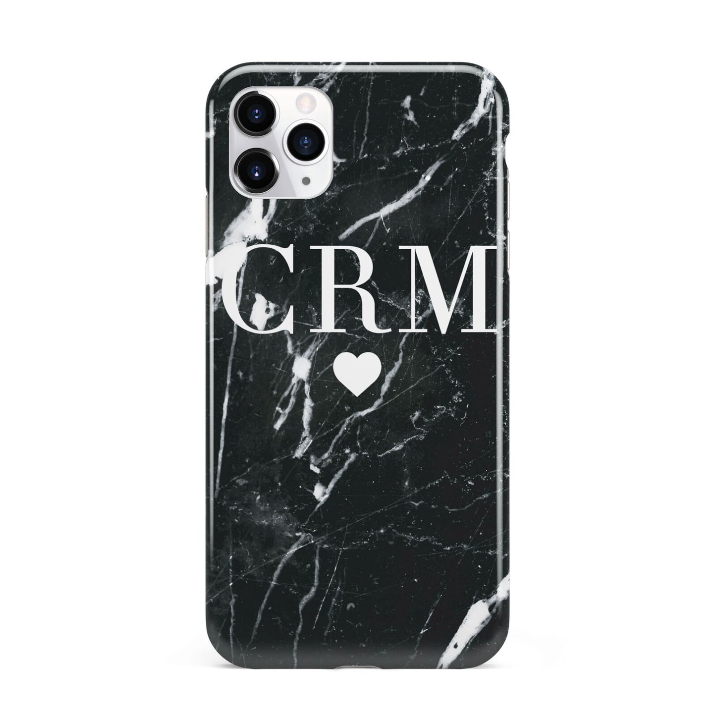 Marble Heart Initials Personalised iPhone 11 Pro Max 3D Tough Case
