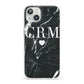 Marble Heart Initials Personalised iPhone 13 Clear Bumper Case