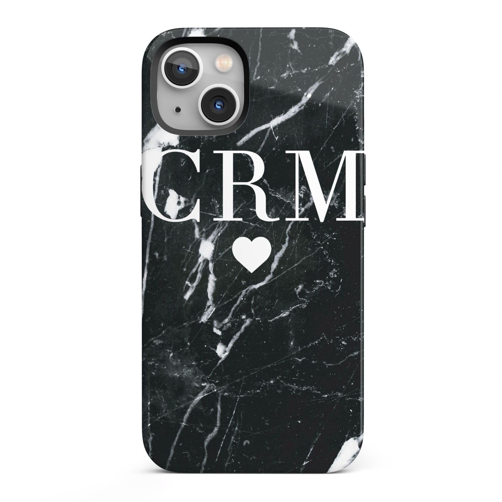 Marble Heart Initials Personalised iPhone 13 Full Wrap 3D Tough Case