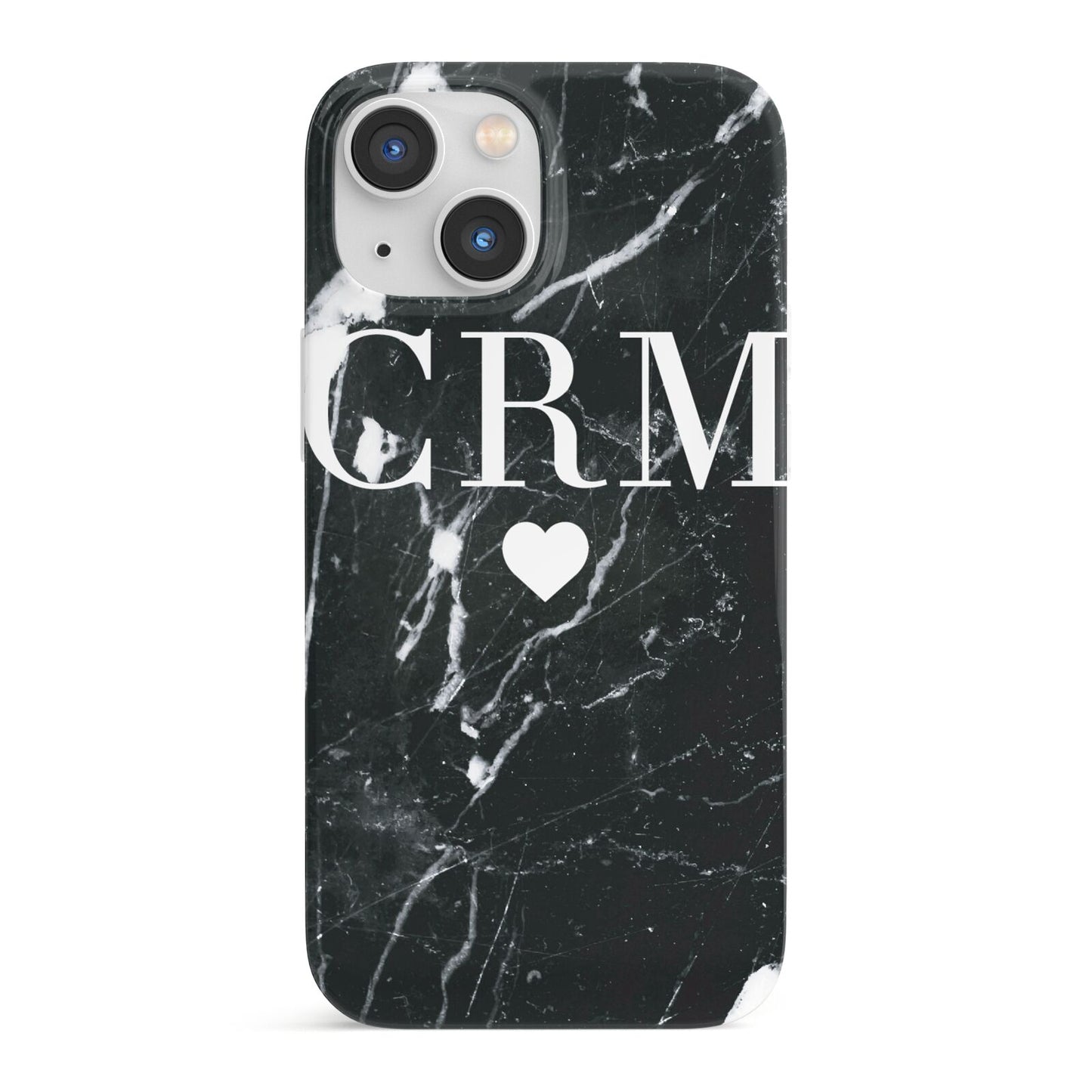 Marble Heart Initials Personalised iPhone 13 Mini Full Wrap 3D Snap Case