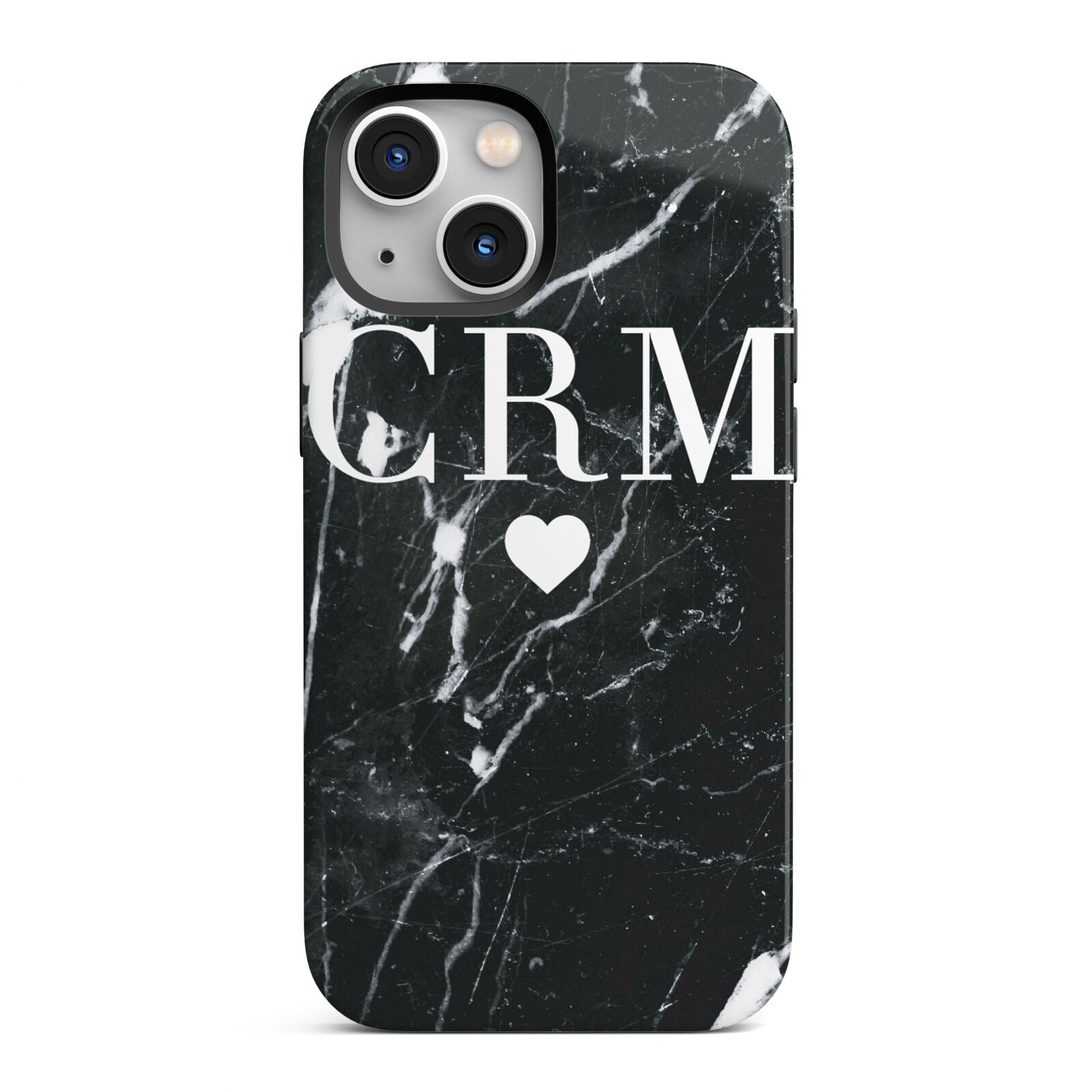 Marble Heart Initials Personalised iPhone 13 Mini Full Wrap 3D Tough Case